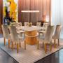 Imagem de Conjunto de mesa de Jantar com 8 Cadeiras Riviera ll Suede Off White e Bege