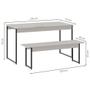 Imagem de Conjunto de Mesa de Jantar com Banco Studio Branco Chess e Preto