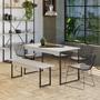 Imagem de Conjunto de Mesa de Jantar com Banco Studio Branco Chess e Preto