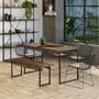 Imagem de Conjunto de Mesa de Jantar com Banco Studio Carvalho Dark e Preto