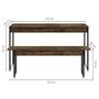 Imagem de Conjunto de Mesa de Jantar com Banco Studio Carvalho Dark e Preto