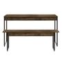 Imagem de Conjunto de Mesa de Jantar com Banco Studio Carvalho Dark e Preto