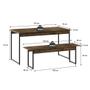 Imagem de Conjunto de Mesa de Jantar com Banco Studio Carvalho Dark e Preto