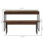 Imagem de Conjunto de Mesa de Jantar com Banco Studio Nogal e Preto