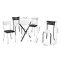 Imagem de Conjunto de Mesa de Jantar com Tampo de Vidro e 4 Cadeiras Carol Preto e Branco
