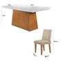 Imagem de Conjunto de Mesa de Jantar com Tampo de Vidro Off White Luna e 6 Cadeiras Grécia Suede Amassado Chocolate e Imbuia