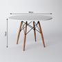 Imagem de Conjunto de Mesa de Jantar Cozinha Moderna Eames Eiffel Redonda 90cm Tampo de Madeira com 4 Cadeiras Branc
