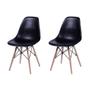 Imagem de Conjunto De Mesa De Jantar Eames Eiffel Quadrada 90cm Tampo De Madeira Amêndoa Com 2 Cadeiras Pretas