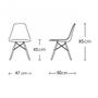 Imagem de Conjunto De Mesa De Jantar Eames Eiffel Quadrada 90cm Tampo De Madeira Branco Com 2 Cadeiras Pretas