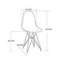 Imagem de Conjunto De Mesa De Jantar Eames Eiffel Quadrada 90cm Tampo De Madeira Branco Com 4 Cadeiras Brancas