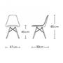 Imagem de Conjunto de Mesa de Jantar Eames Eiffel Quadrada 90cm Tampo de Madeira Branco com 4 Cadeiras Brancas