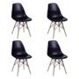 Imagem de Conjunto De Mesa De Jantar Eames Eiffel Quadrada 90cm Tampo De Madeira Preto Com 4 Cadeiras Pretas