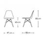 Imagem de Conjunto De Mesa De Jantar Eames Eiffel Quadrada 90cm Tampo De Madeira Preto Com 4 Cadeiras Pretas