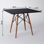 Imagem de Conjunto De Mesa De Jantar Eames Eiffel Quadrada 90cm Tampo De Madeira Preto Com 4 Cadeiras Pretas