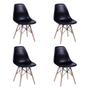 Imagem de Conjunto de Mesa de Jantar Eames Eiffel Quadrada 90cm Tampo de Madeira Preto com 4 Cadeiras Pretas