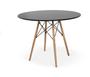 Imagem de Conjunto de Mesa de Jantar Eames Eiffel Redonda 100cm Tampo de Madeira Preto com 5 Cadeiras Pretas