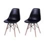 Imagem de Conjunto de Mesa de Jantar Eames Eiffel Redonda 90cm Tampo de Madeira Preto com 2 Cadeiras Pretas