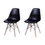 Imagem de Conjunto De Mesa De Jantar Eames Eiffel Redonda 90cm Tampo De Vidro Com 2 Cadeiras Pretas
