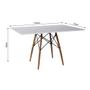 Imagem de Conjunto de Mesa de Jantar Eames Eiffel Retangular 120x75 Tampo de Madeira Branco com 4 Cadeiras Pre
