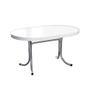 Imagem de Conjunto de Mesa de Jantar Extensível com Tampo Branco Mascavo e 6 Cadeiras Ashlee Vinil Preto