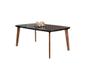 Imagem de Conjunto de Mesa de Jantar JAD Com Vidro Modelo Retrô Com Pés em Madeira Cor Black