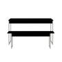Imagem de Conjunto de Mesa de Jantar Retangular com 1 Banco Studio Preto e Branco