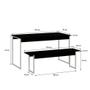 Imagem de Conjunto de Mesa de Jantar Retangular com 1 Banco Studio Preto e Branco