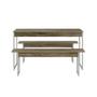 Imagem de Conjunto de Mesa de Jantar Retangular com 2 Bancos Studio Carvalho e Branco