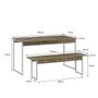 Imagem de Conjunto de Mesa de Jantar Retangular com 2 Bancos Studio Carvalho e Branco