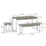 Imagem de Conjunto de Mesa de Jantar Retangular com 4 Bancos Studio Snow e Branco