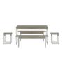 Imagem de Conjunto de Mesa de Jantar Retangular com 4 Bancos Studio Snow e Branco
