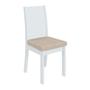 Imagem de Conjunto de Mesa de Jantar Retangular com 4 Cadeiras Athenas Linho Bege e Branco
