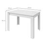 Imagem de Conjunto de Mesa de Jantar Retangular com 4 Cadeiras Athenas Veludo Creme e Branco