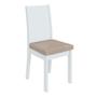 Imagem de Conjunto de Mesa de Jantar Retangular com 4 Cadeiras Athenas Veludo Creme e Branco