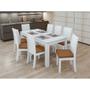 Imagem de Conjunto de Mesa de Jantar Retangular com 6 Cadeiras Athenas Caramelo e Branco
