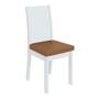 Imagem de Conjunto de Mesa de Jantar Retangular com 6 Cadeiras Athenas Caramelo e Branco