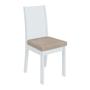 Imagem de Conjunto de Mesa de Jantar Retangular com 6 Cadeiras Athenas Veludo Creme e Branco