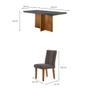 Imagem de Conjunto de Mesa de Jantar Retangular com Tampo de Vidro Berlim e 4 Cadeiras Alegra Veludo Grafite e Imbuia