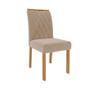 Imagem de Conjunto de Mesa de Jantar Retangular com Tampo de Vidro Off White Agata e 4 Cadeiras Juliana Suede Nude e Nature