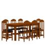 Imagem de Conjunto de mesa de madeira com 8 cadeiras - Marrom Suprema Shop JM