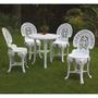 Imagem de Conjunto de Mesa de Plástico Redonda 70cm e 4 Cadeiras Colonial Branco