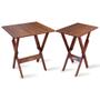 Imagem de Conjunto de Mesa Dobrável 70x70 com 4 Cadeiras Mais Mesa Aparador  Tarimatã para Area Gourmet - Imbu