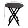 Imagem de Conjunto de Mesa Dobravel de Madeira 60cm Redondo com 4 Banquinhos Dobraveis Preto