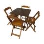 Imagem de Conjunto de Mesa Dobrável de Madeira 70x70cm Com 4 Cadeiras