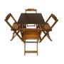 Imagem de Conjunto de Mesa Dobrável de Madeira 70x70cm Com 4 Cadeiras