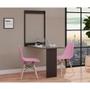 Imagem de Conjunto de Mesa Dobrável Retrátil 100cm Preta com 2 Cadeiras Eiffel - Rosa