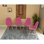 Imagem de Conjunto de Mesa Dobrável Retrátil 120 x 75 Noronha + 4 Cadeiras Botonê - Rosa