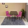Imagem de Conjunto de Mesa Dobrável Retrátil 120 x 75 Preta + 2 Cadeiras Gomos - Rosa