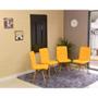 Imagem de Conjunto de Mesa Dobrável Retrátil 120 x 75 Preta + 4 Cadeiras Gomos - Amarela
