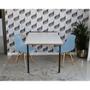 Imagem de Conjunto de Mesa Dobrável Retrátil 1,40 Branco/Noronha + 2 Cadeiras Eiffel - Azul Claro